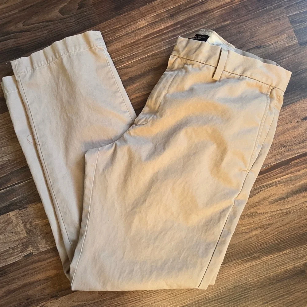Banana‎ Republic Emerson Chino Mens Khaki Flat Front Pants Size 35x32 preppy